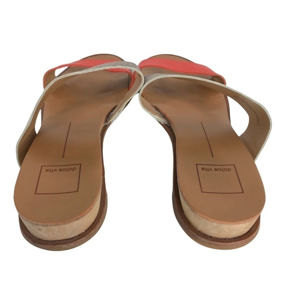 Dolce Vita Paci Snake Print Bright Orange Wedge Sandals SIZE 10 - Picture 10 of 11